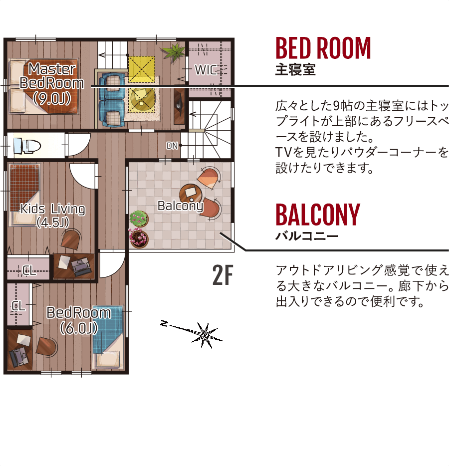 7号地モデルハウス 2F間取り図