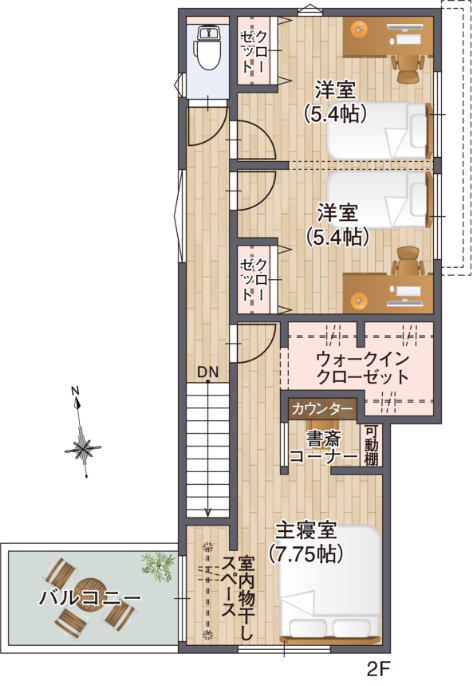 2F間取り図 スマホ用画像